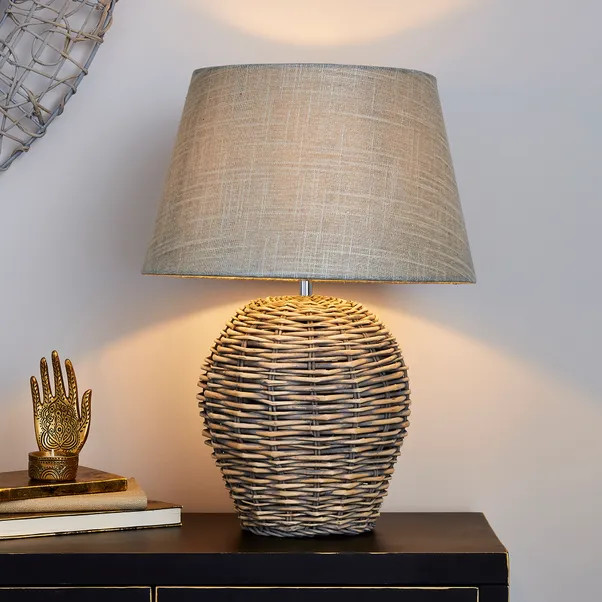 Lari Split Weave Wicker Table Lamp | Dunelm (migrated)