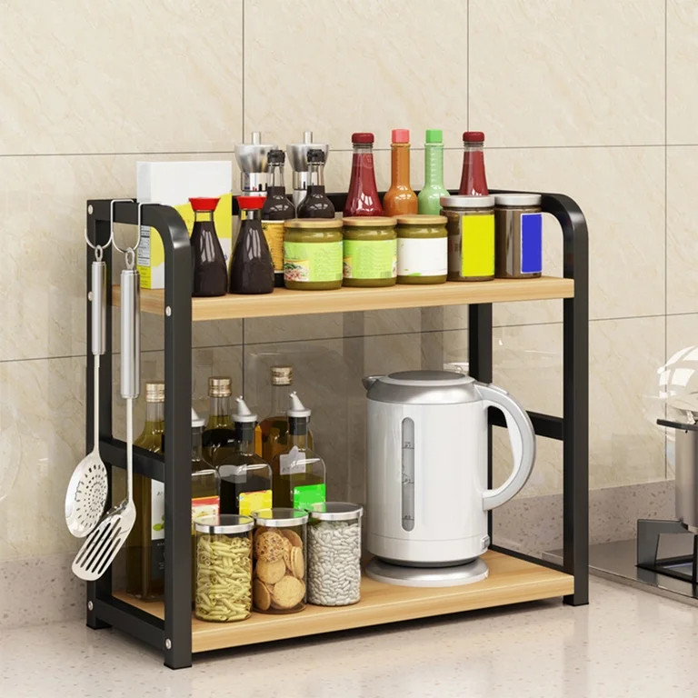 Desktop Shelf Organizer,2-Tier Kitchen Countertop Condiment Spice Storage Rack,13.7x5.5x16.5Inch ... | Walmart (US)