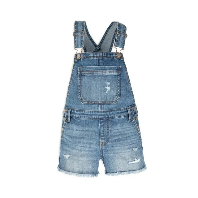 Wonder Nation Girls Denim Shortall, Sizes 4-18 | Walmart (US)
