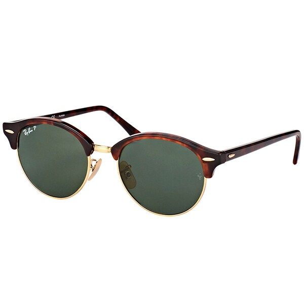 Ray-Ban RB 4246 990/58 Clubround Red Havana Plastic Round Sunglasses Green Polarized Lens | Bed Bath & Beyond