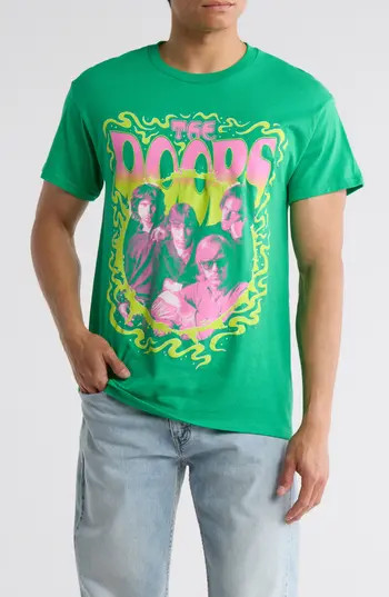 Merch Traffic The Doors Band Cotton Graphic T-Shirt in Green at Nordstrom Rack, Size Xx-Large | Nordstrom Rack