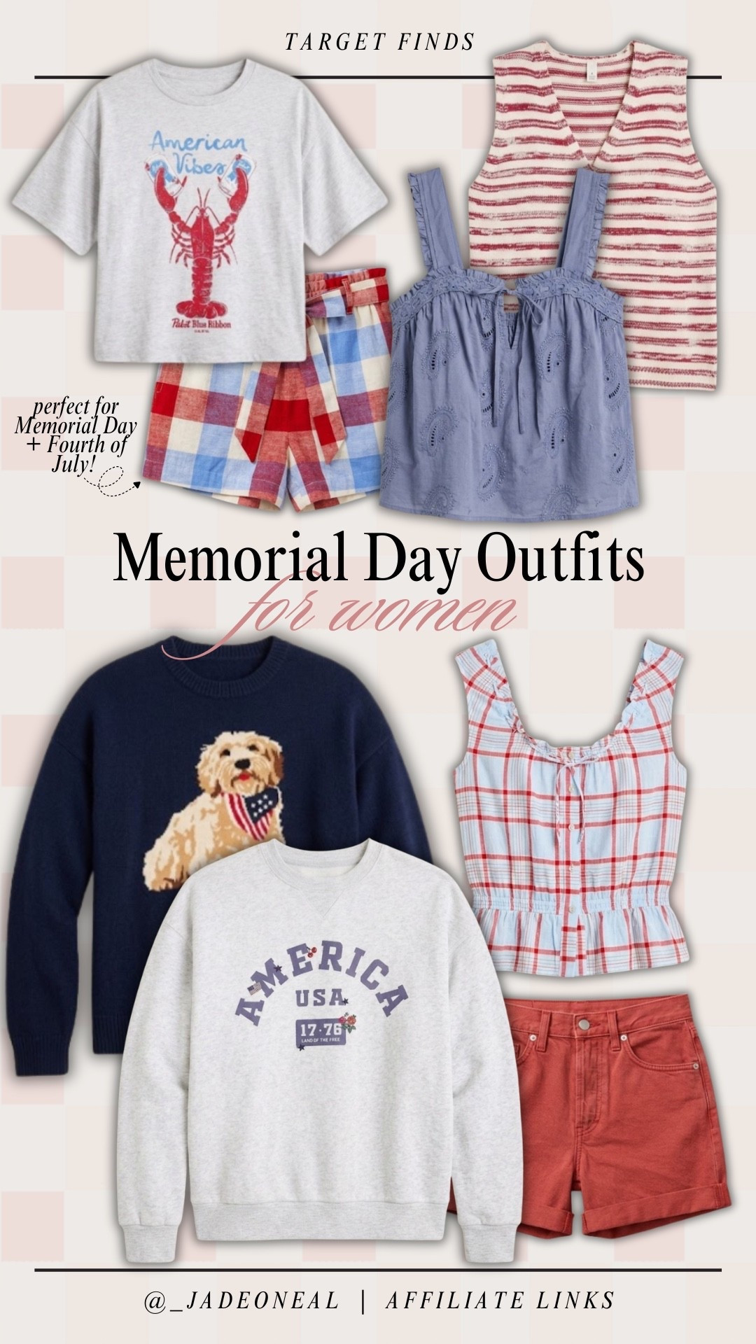 Memorial day outfits for women at target! So many cute, patriotic pieces to choose from 🇺🇸 

Seasonal spring, summer, red, white and blue shirts, shorts, sweatshirt, crewneck sweater, tank tops

#LTKmomlife #LTKootd #LTKSeasonal