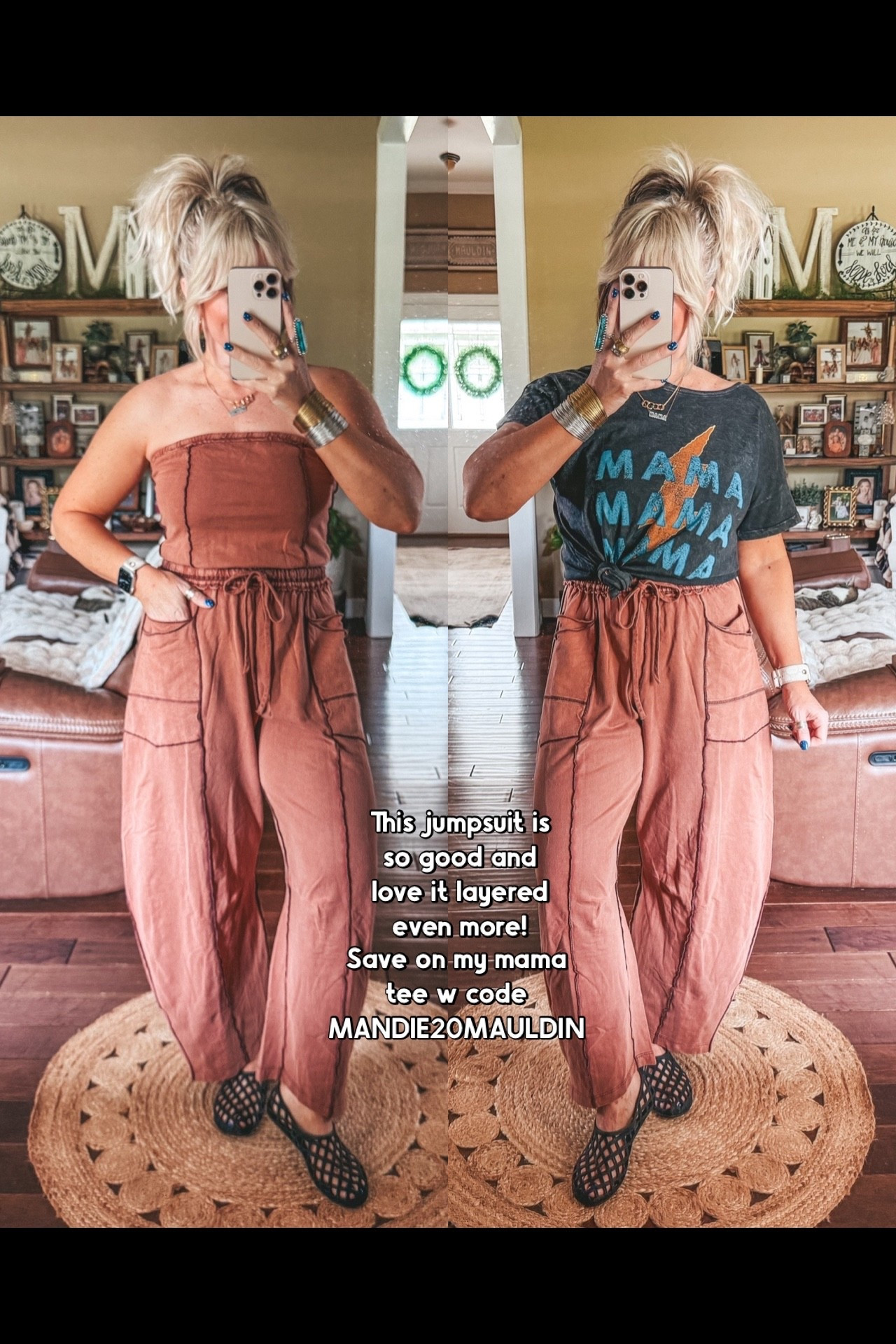 The cutes jumpsuit & perfect to layer! 
•Jumpsuit M
•Tee M - save on tee w code MANDIE20MAULDIN
•Jelly shoes true to size 


#LTKgrwm #LTKOver40 #LTKootd