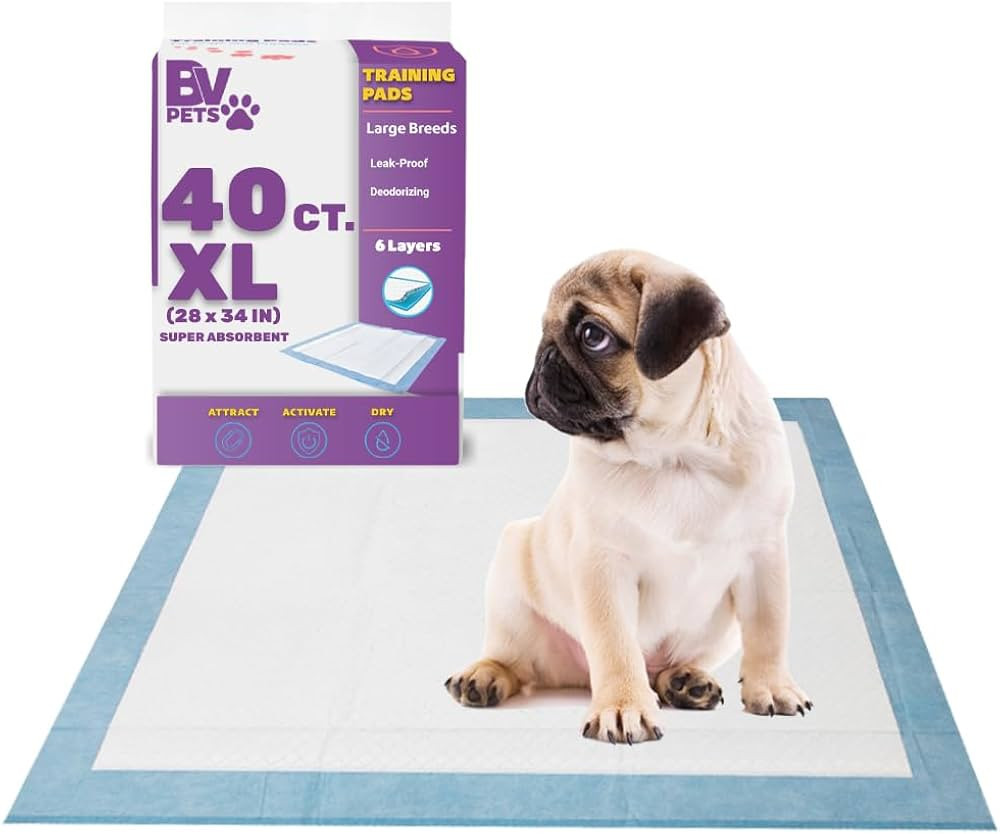 BV XL Puppy Pads X-Large Leak-Proof 28"x34" [40CT] | Pee Pads for Dogs Ultra Absorbent 6-Layer - ... | Amazon (US)