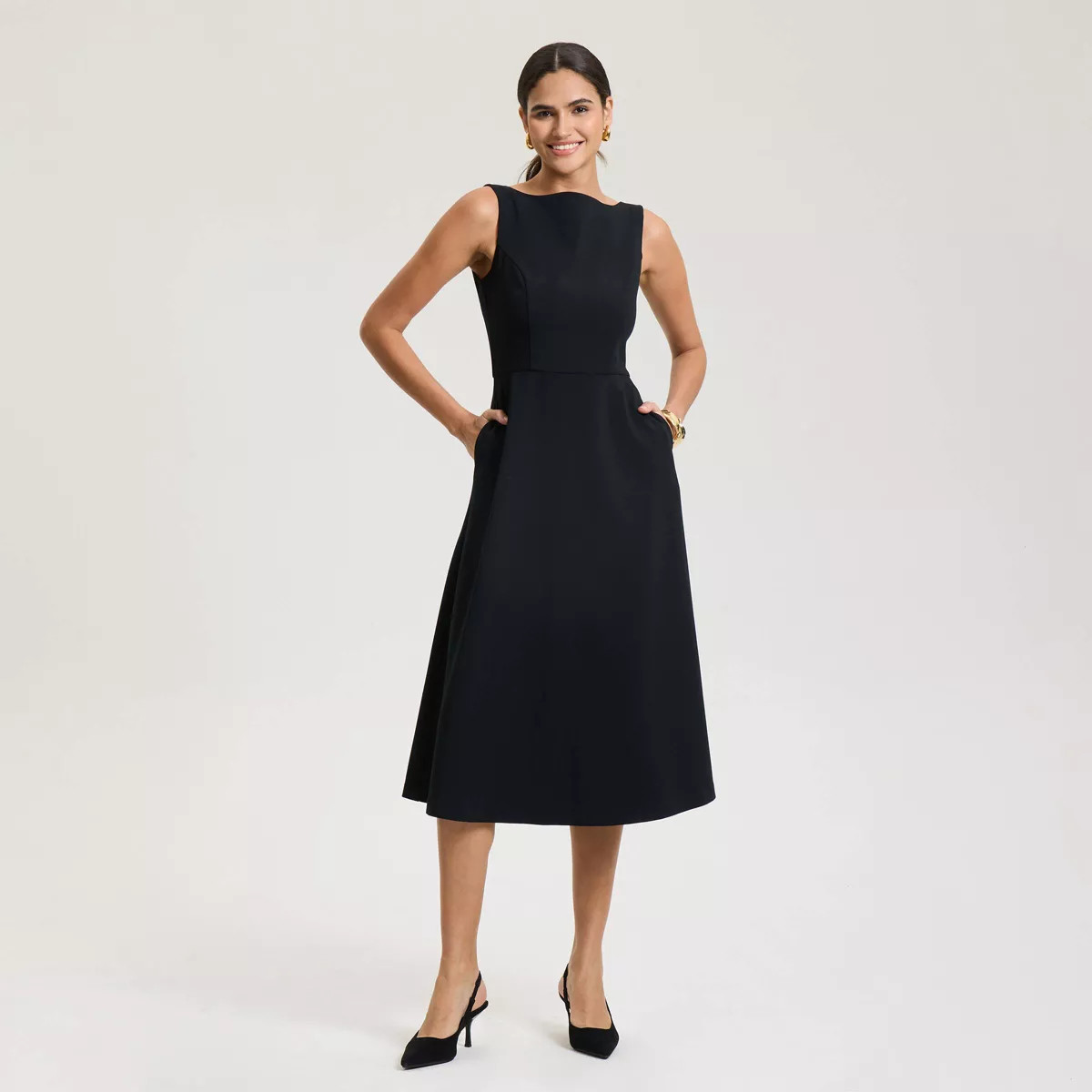 Women's Tailored Midi Dress - A New Day™ Black | Target
