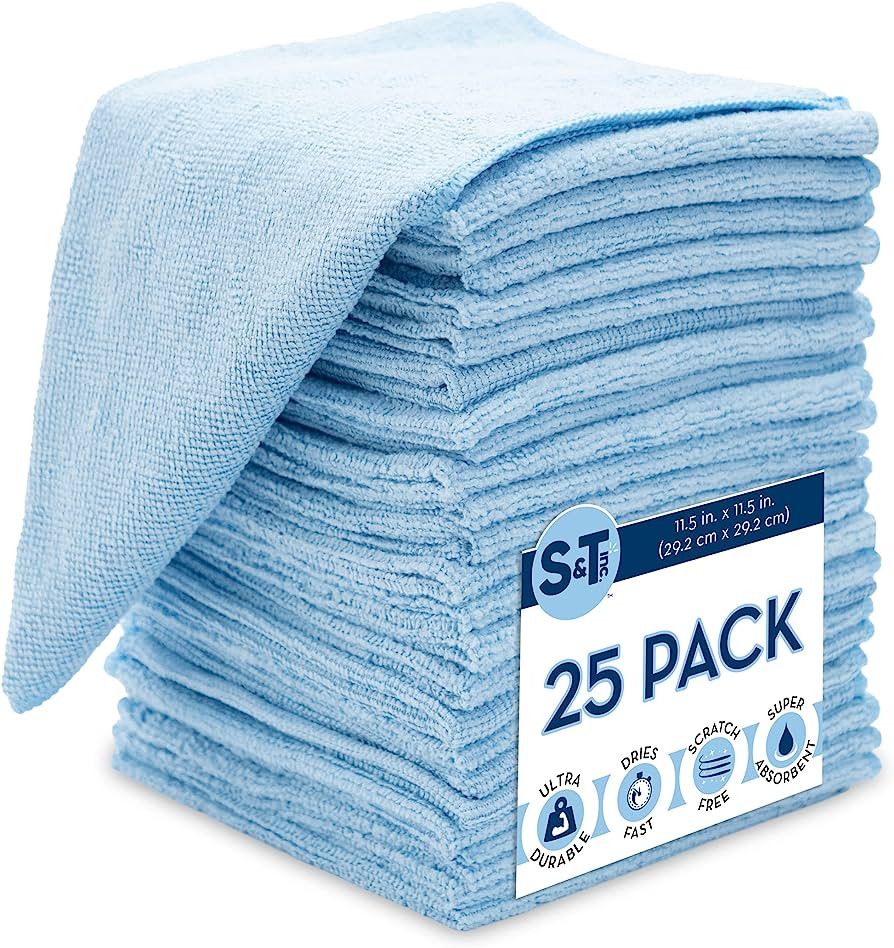 S&T INC. Microfiber Cleaning Cloth for Home, Bulk Cleaning Towels for Housekeeping, Reusable and ... | Amazon (US)