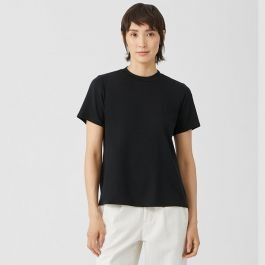 Organic Pima Cotton Interlock Mock Neck Tee | Eileen Fisher