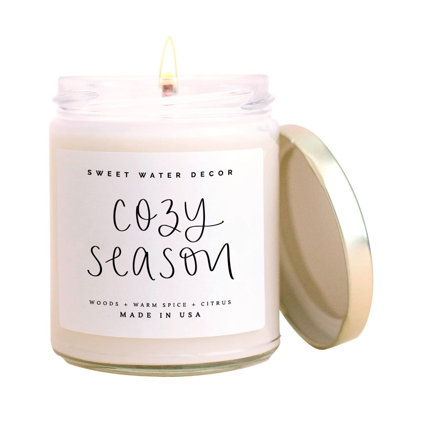 Sweet Water Decor Cozy Season Candle | Woods, Warm Spice, and Citrus Autumn Scented Soy Candles f... | Amazon (US)