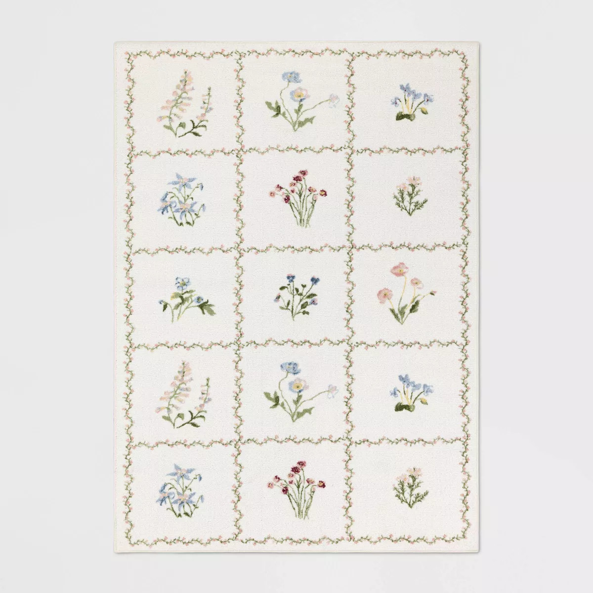 5'x7' Floral Grid Dorm Area Rug Pink - Threshold™ | Target