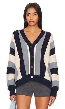 The Great The Fluffy Slouch Cardigan in Navy Stripe from Revolve.com | Revolve Clothing (Global)