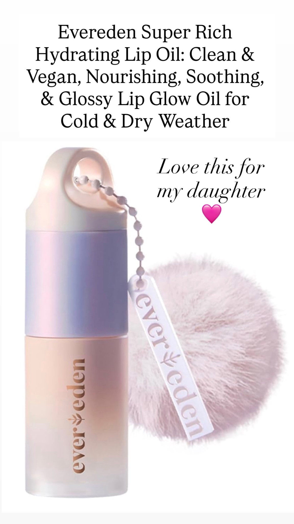 Evereden Super Rich Hydrating Lip Oil: Clean & Vegan, Nourishing, Soothing, & Glossy Lip Glow Oil for Cold & Dry Weather

#LTKKids #LTKBeauty