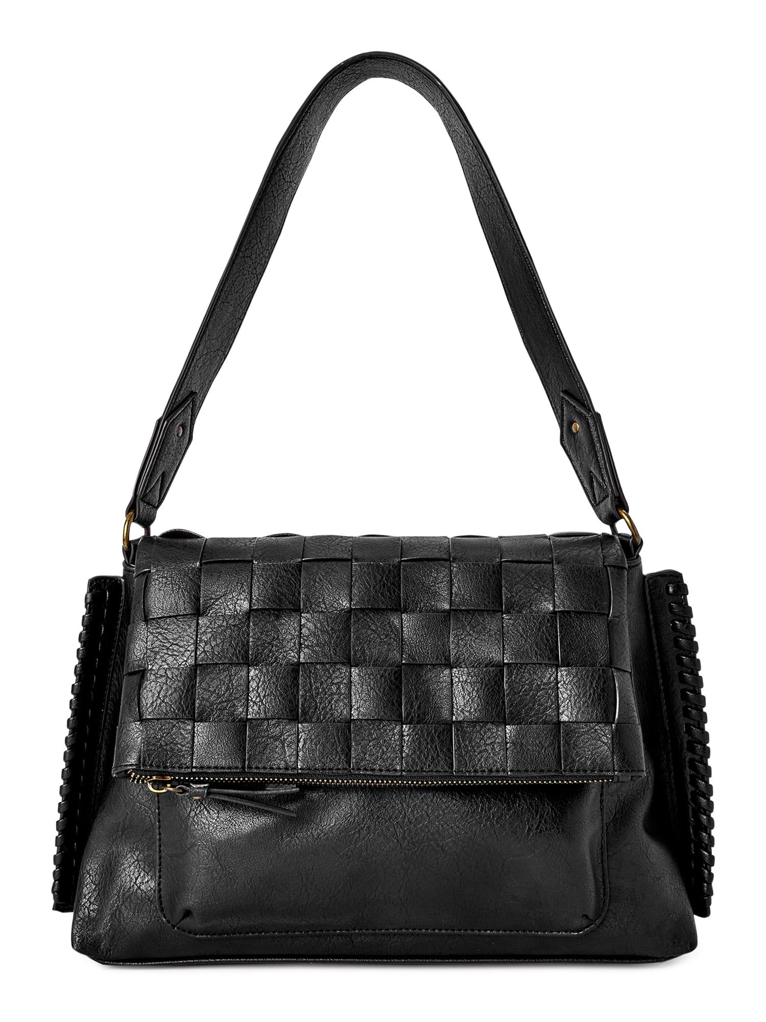 Time and Tru Women’s Heidi Flap Shoulder Bag Black | Walmart (US)