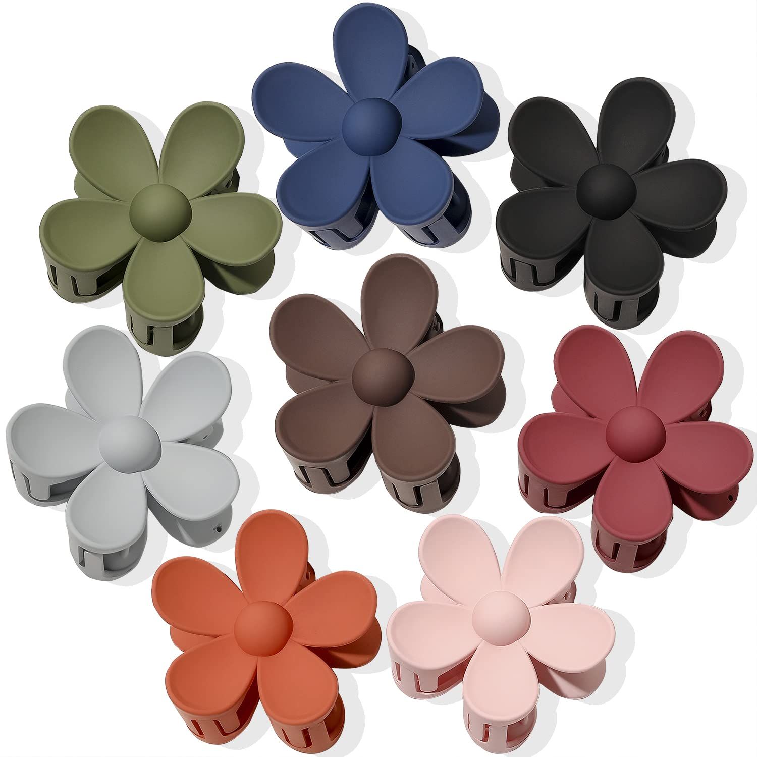 Flower Hair Clips 8PCS Hair Claw Clips Nonslip Large Claw Clips Strong Hold Durable for Women Thi... | Amazon (US)