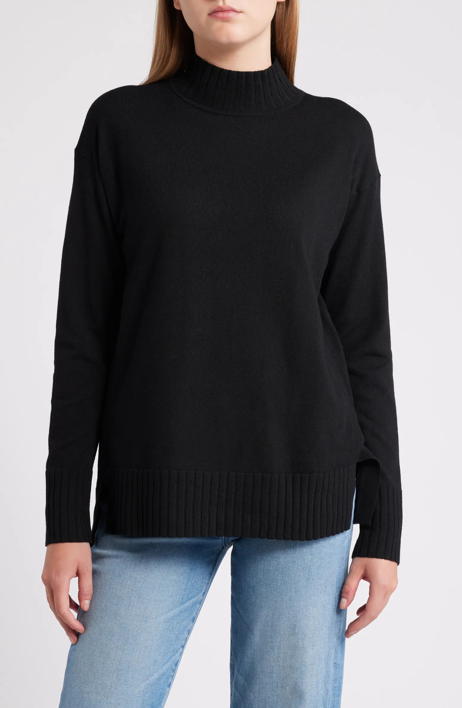 Caslon® Mock Neck Tunic Sweater | Nordstrom | Nordstrom