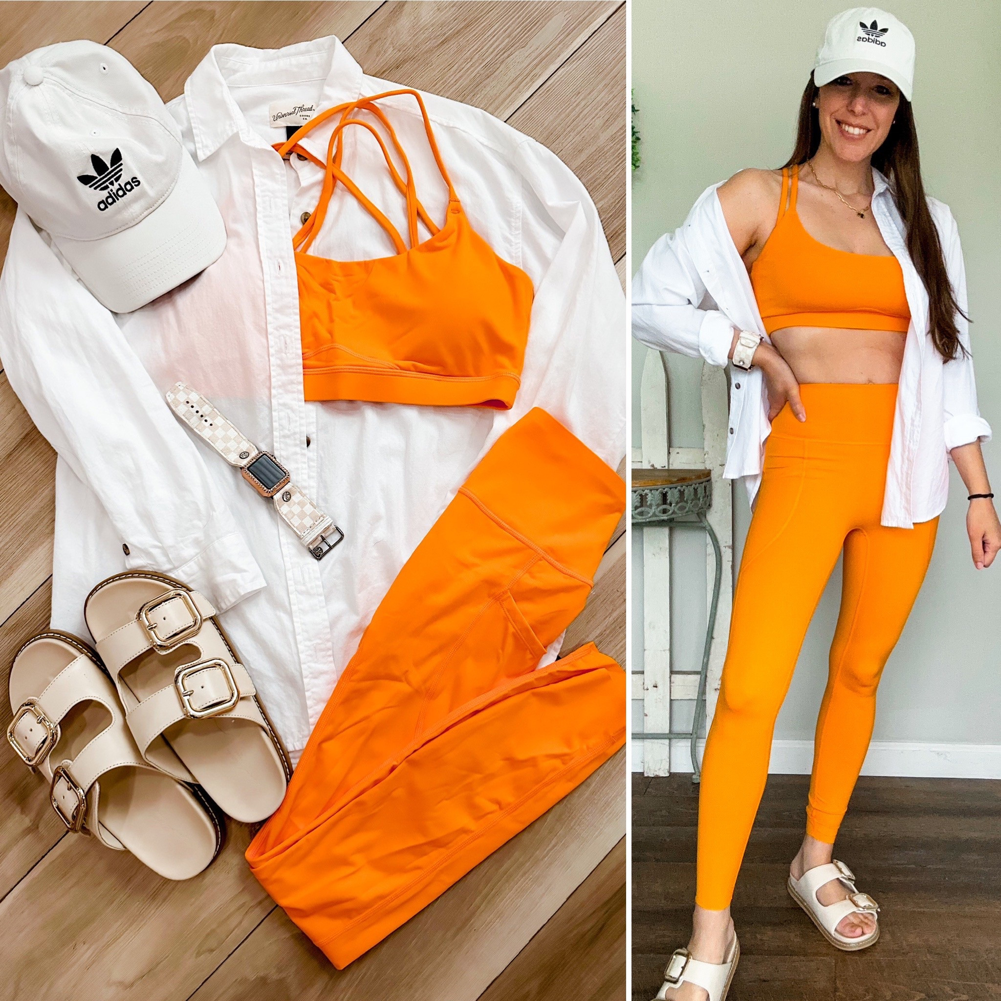 Amazon athletic two piece set! Wearing medium in bra, XS in leggings. I would size up one 
White button up XS 
Shoes tts
-Use code: CHRISTA4 for additional 15% off discount for the leggings
-Use code: CHRISTA6 for additional 15% off discount for sports brarom

#LTKFindsUnder100 #LTKFindsUnder50 #LTKStyleTip