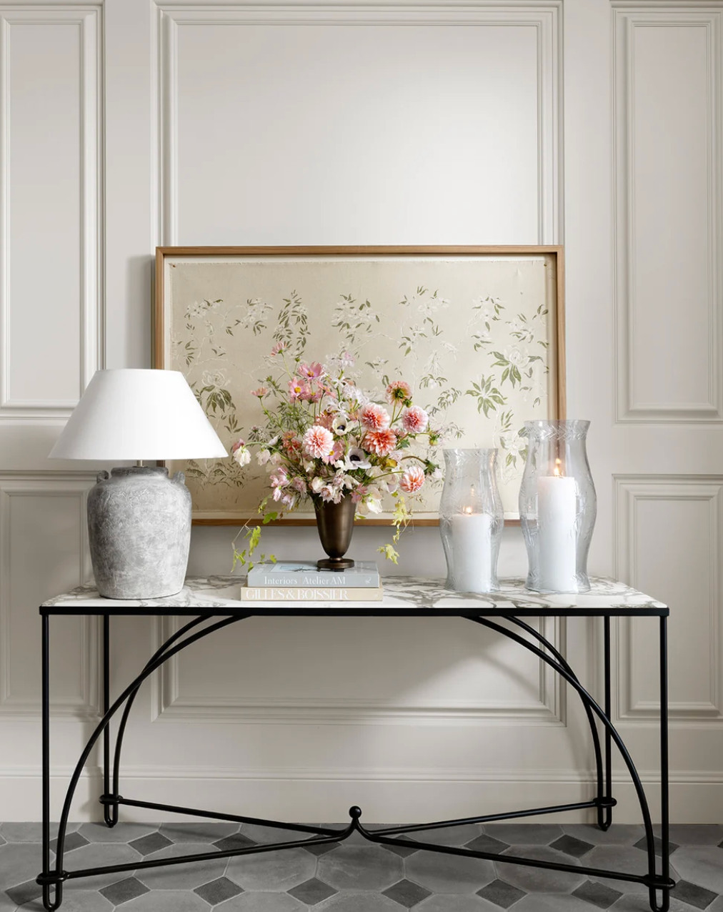 vase, candle, hurricane, lamp, marble table, console, floral art 

 #LTKdayinmylife #LTKmomlife #LTKHome