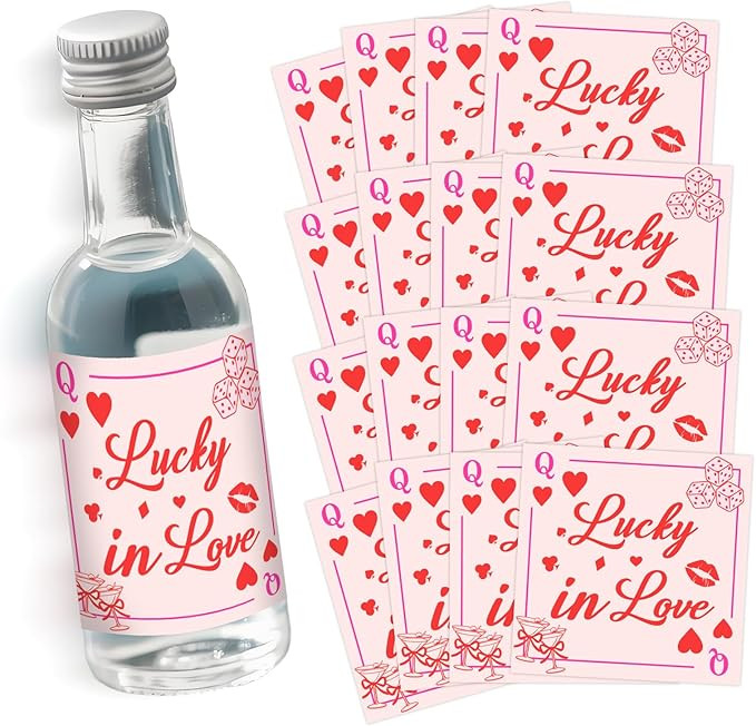 Las Vegas lucky in love-Themed Mini Wine & Champagne Bottle Labels for Bridal Shower Bachelorette... | Amazon (US)