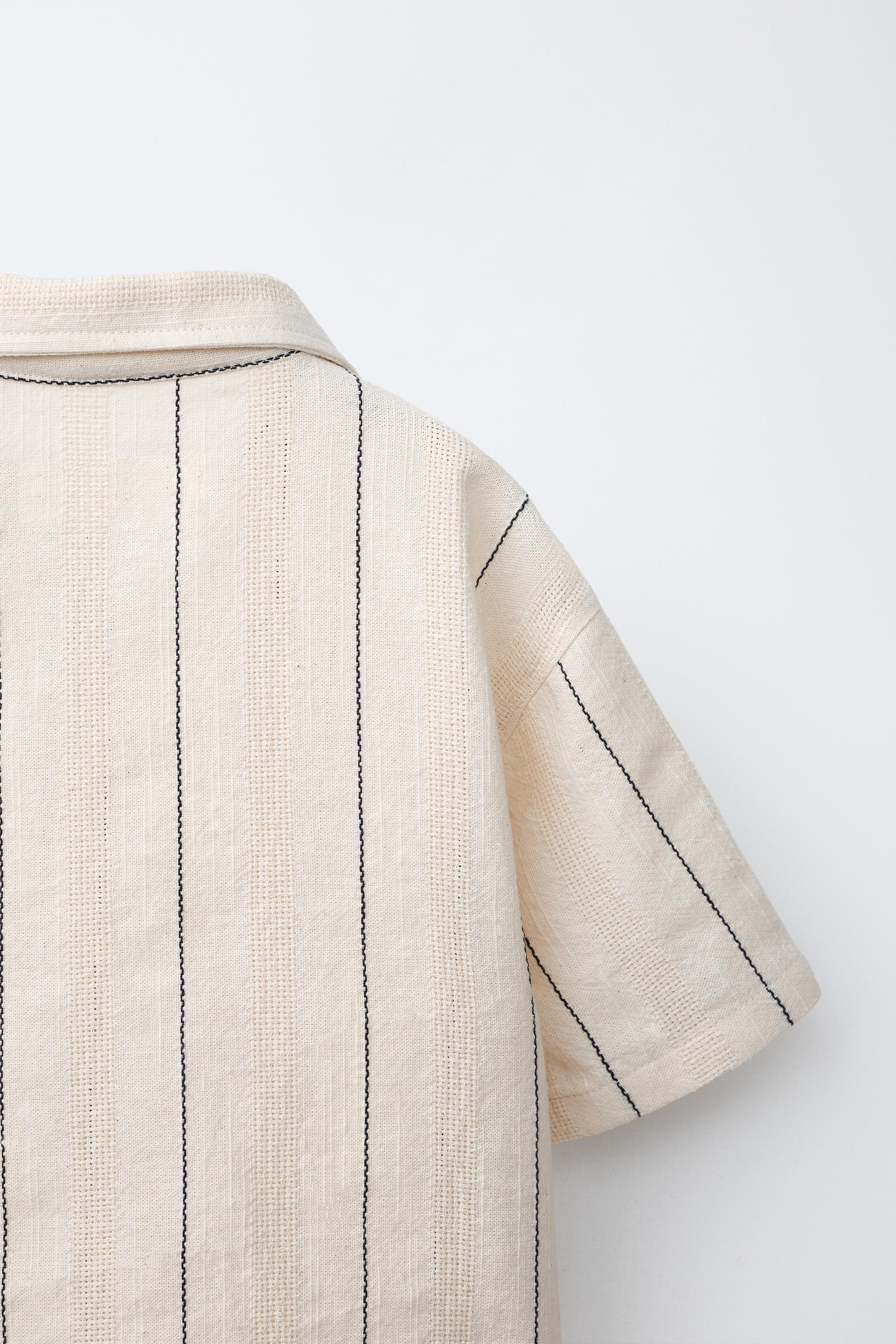 STRIPED TEXTURED SHIRT | Zara US