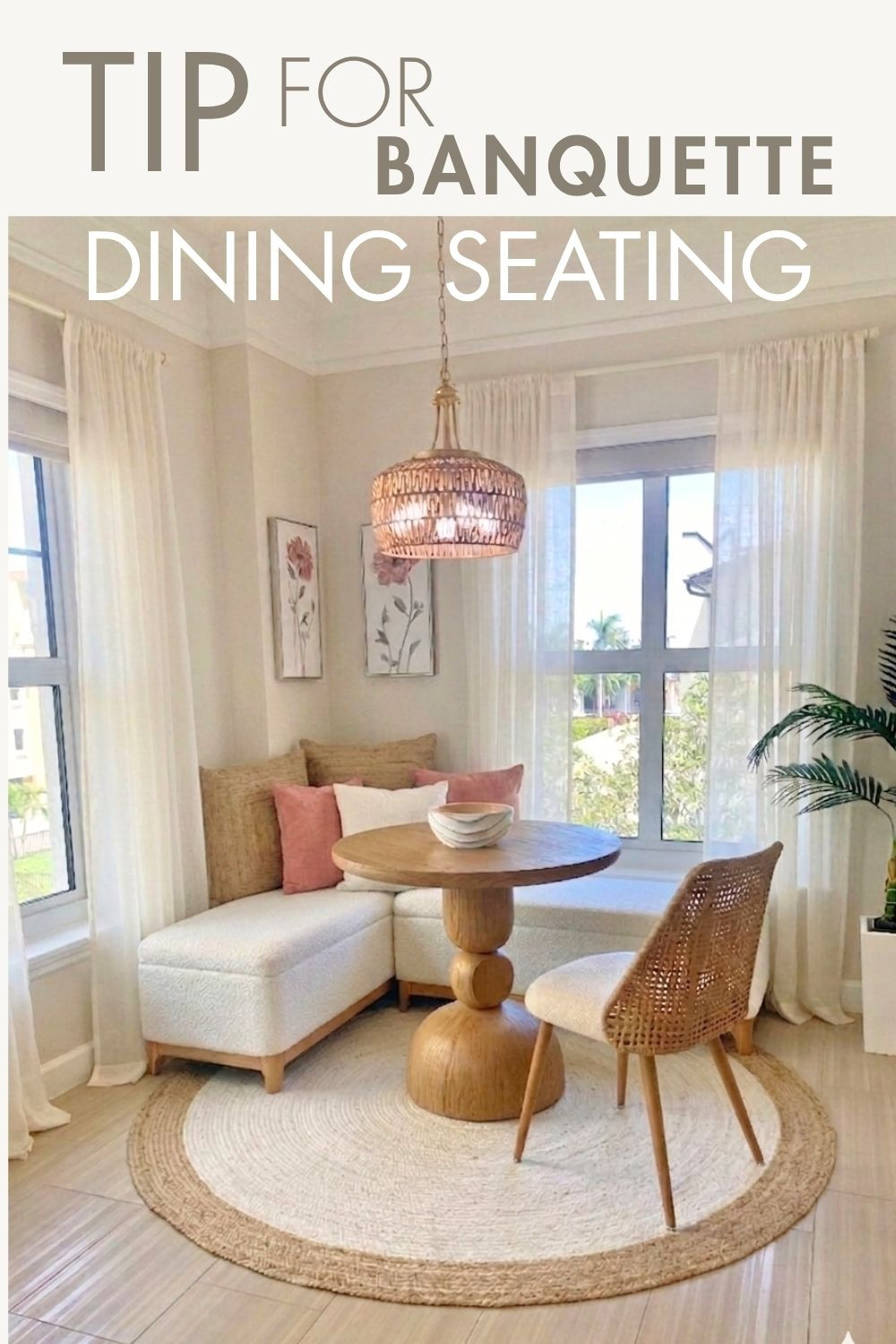 Create the look of a custom banquette—without actually building one. Use two backless benches to form an L-shape in a corner dining nook, especially in spaces where windows sit too low for traditional banquette backs. Choose benches with clean, square edges (not curved) so they align seamlessly and feel intentional. This approach keeps the space open, maximizes seating, and works around tricky window placements while still delivering that cozy, built-in look.

#Banquetteseatingdiningroom #modernbanquetteseating #cornerdiningseating #banquettediningseating 

 #LTKHome