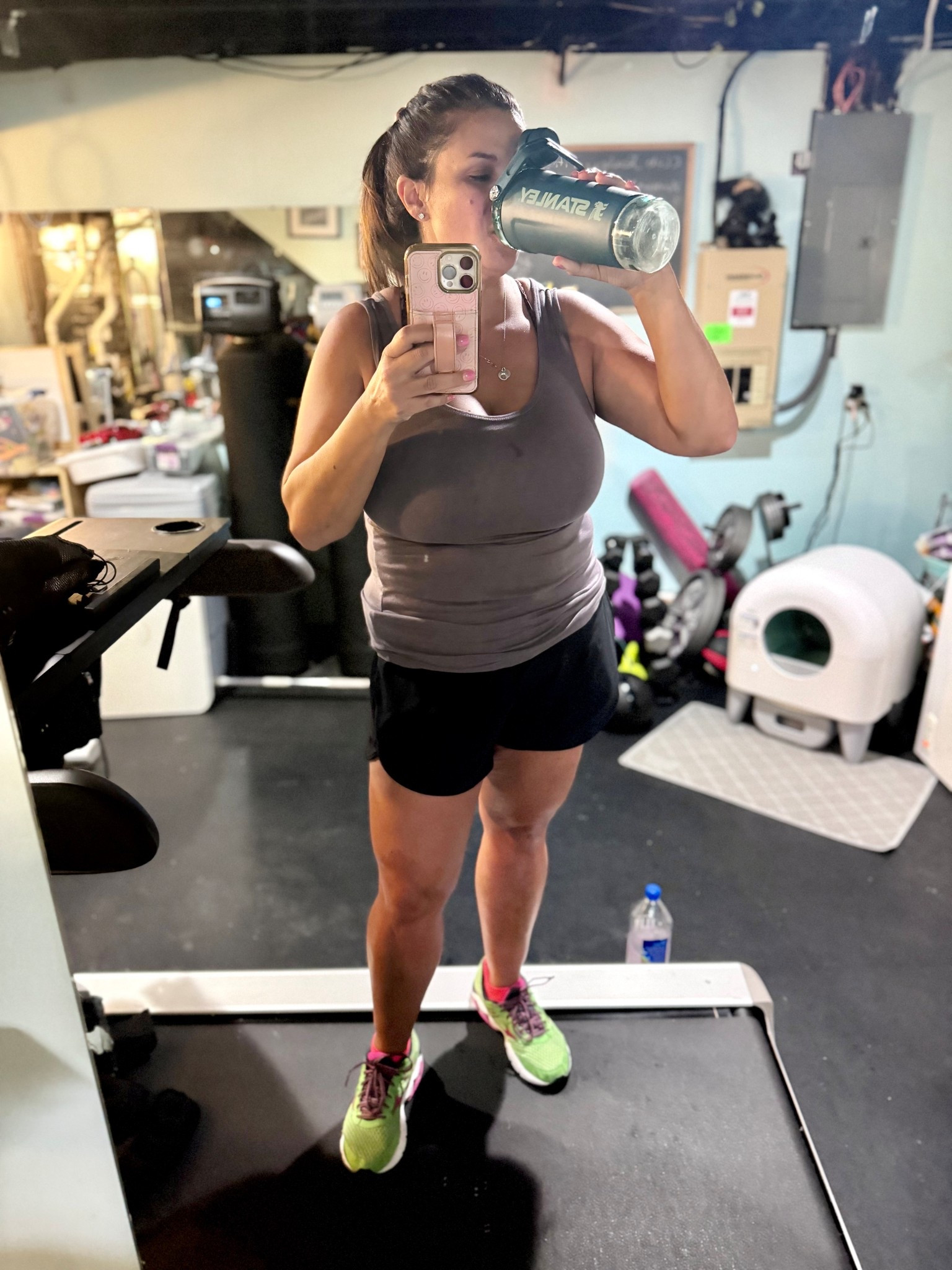 Home gym reality check: treadmill workouts + basement gym chaos + my Stanley Vitalize stainless steel shaker

Not glamorous but it works 😂 I love that this one is stainless steel (no plastic shaker smell), keeps drinks cold for hours, has a fast-flow spout, removable strainer for protein or greens, and the little base container is perfect for pre-workout or powder on the go. Leakproof, dishwasher safe, and fits in most cupholders. Also, linking some Stanley New Arrivals ;)

#ad @stanley_brand #Stanley1913partner 

#LTKmomlife #LTKfitnessgoals #LTKActive