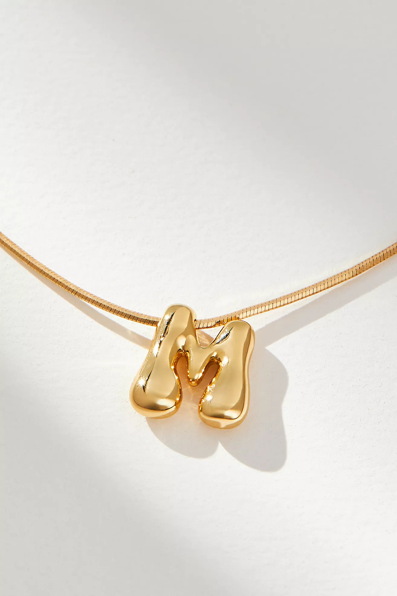 Mini Bubble Letter Monogram Necklace | Anthropologie (US)