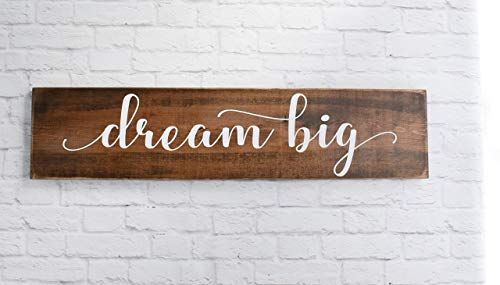 Dream Big Wooden Sign - Rustic Decor - Handmade Farmhouse Wood Sign Sayings | Amazon (US)