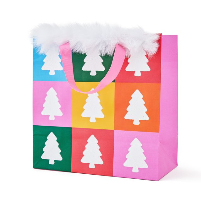 Packed Party "Holiday Block Party"  Medium Gift Bag;; 8" x 4" x 8"; Multi-Color with White Glitte... | Walmart (US)