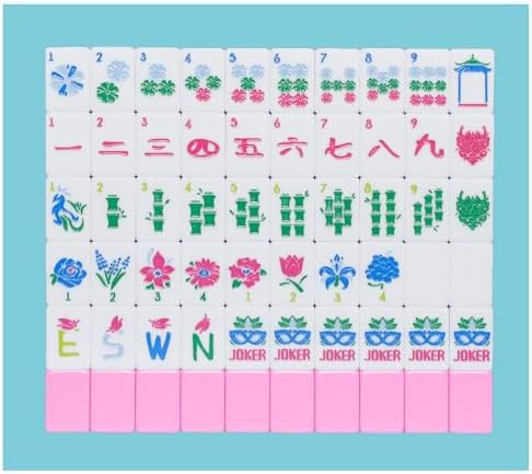 Jongyance American Mahjong Tile Set(Pink) with Carrying Bag and Accessories, 160 Acrylic Engraved... | Amazon (US)