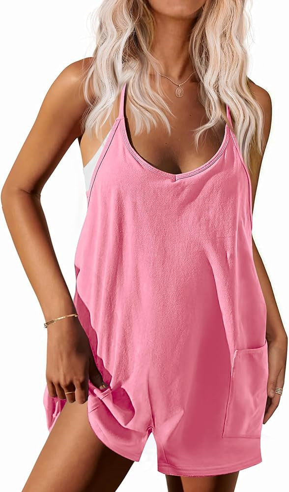 Ekouaer Womens Summer Casual Sleeveless Rompers Loose Spaghetti Strap Shorts Overalls Outfits 202... | Amazon (US)