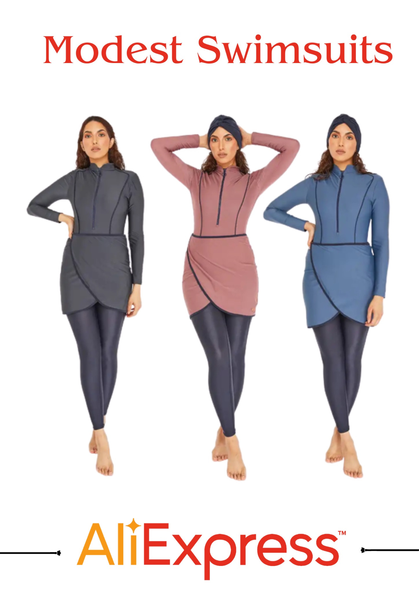 The cutest modest summer swimsuit aka burkini! Only 21 dollars! So cute and so cheap but the quality is really great which was very surprising. I was worried it would be see through because I had ordered a burkini from AliExpress before and it was see through but this was much thicker and not see through! I have already but 2 different colors! 