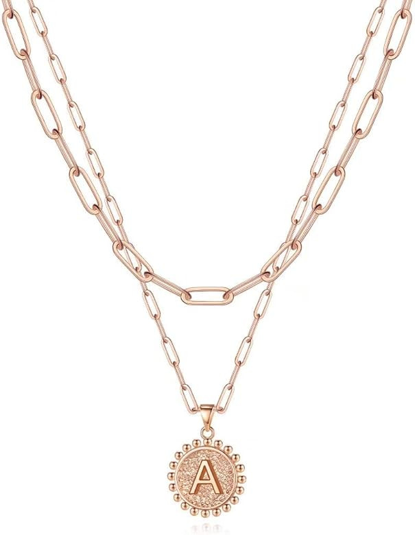 Layered Choker Necklaces for Women, 14K Gold Plated Dainty Layering Paperclip Chain Necklace Simp... | Amazon (US)