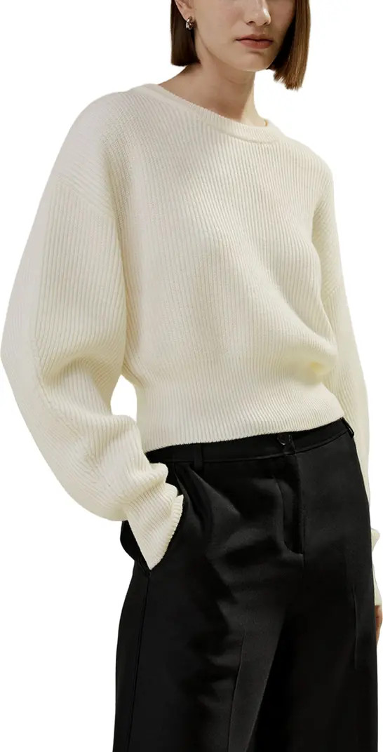 Round Neck Drop-Shoulder Merino Wool Sweater | Nordstrom