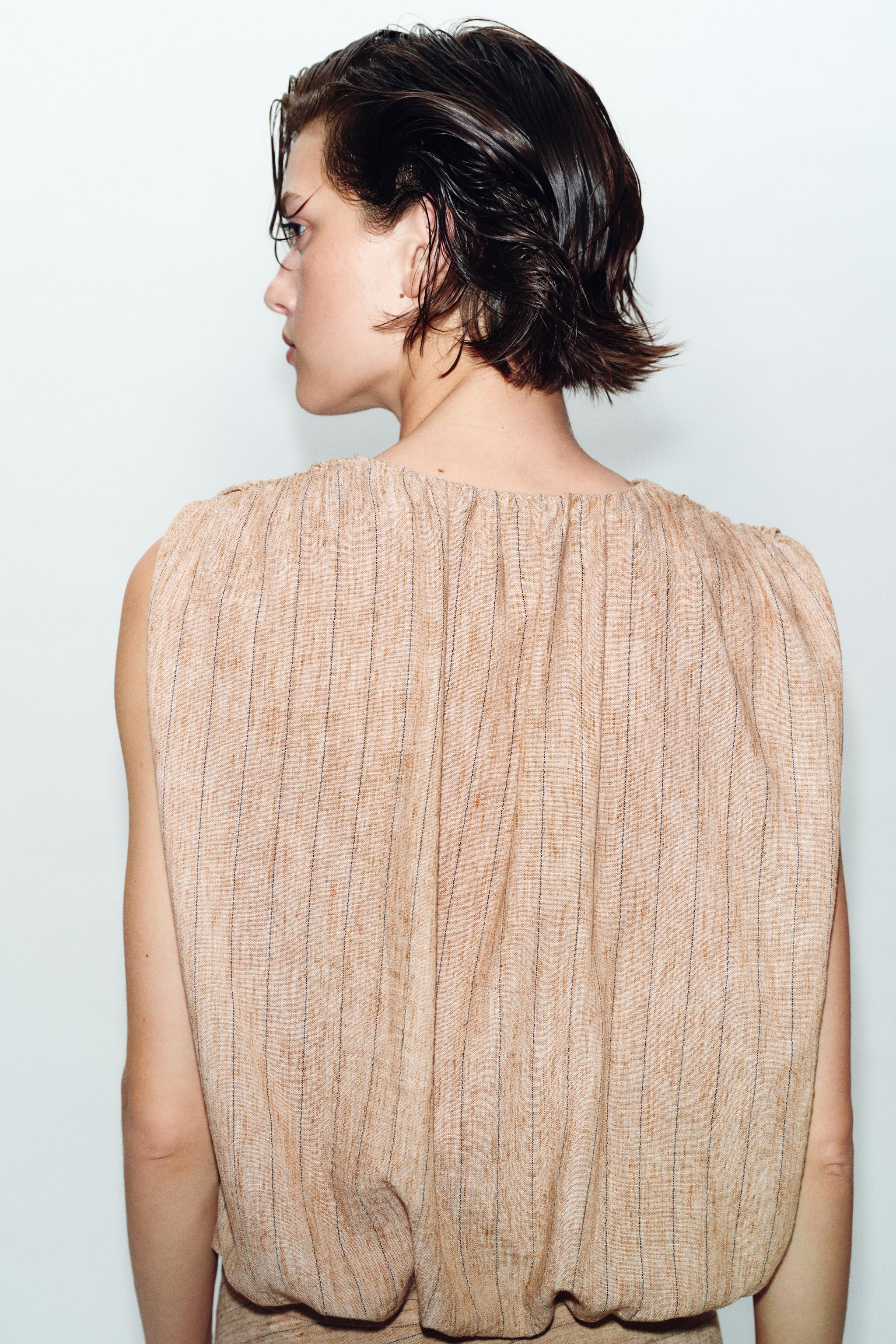 STRIPED BALLOON TOP | Zara US