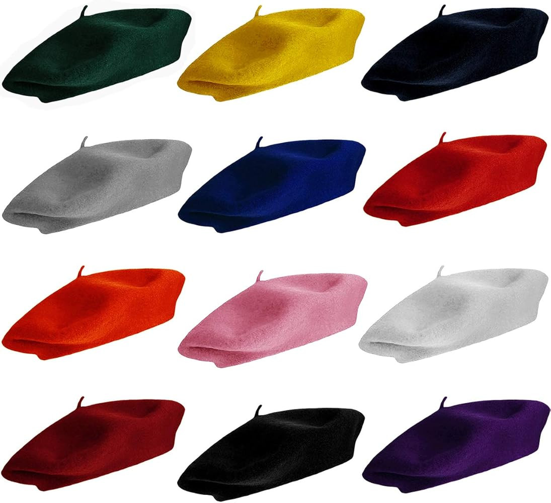 Wool Berets for Adults - French Beret - Artist Hat - Pack | Amazon (US)