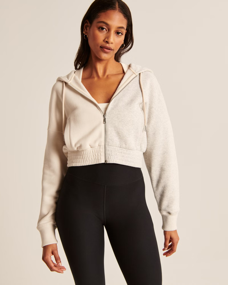 Elevated Essential Cinched Wedge Full-Zip | Abercrombie & Fitch (US)
