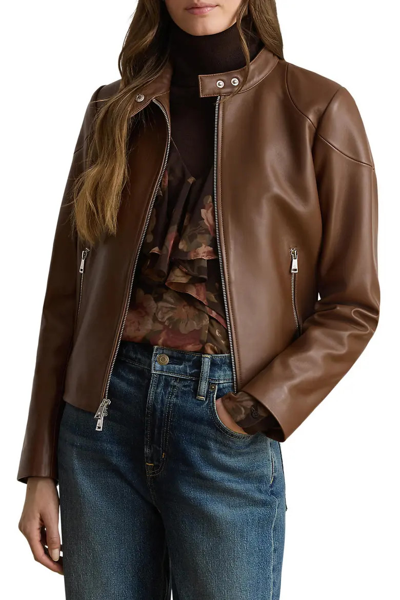 Lambskin Leather Jacket (Women) | Nordstrom | Nordstrom
