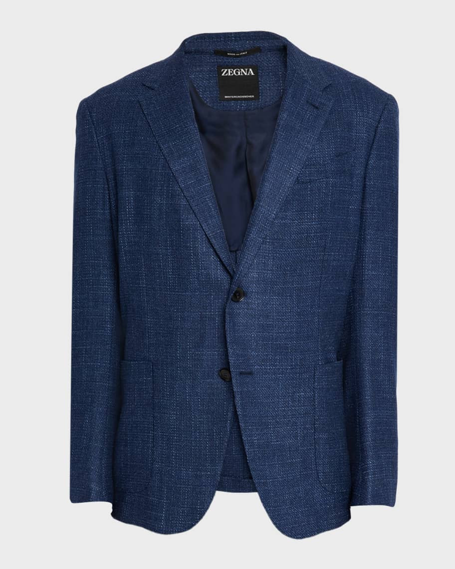 ZEGNA Men's Textured Winter Crossover Blazer | Neiman Marcus