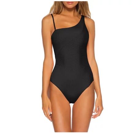 Becca BLACK Fine Line Rib One-Piece Swimsuit, US Medium | Walmart (US)