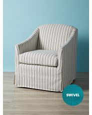 33in Sailor Stripe Slipcover Swivel Chair | HomeGoods