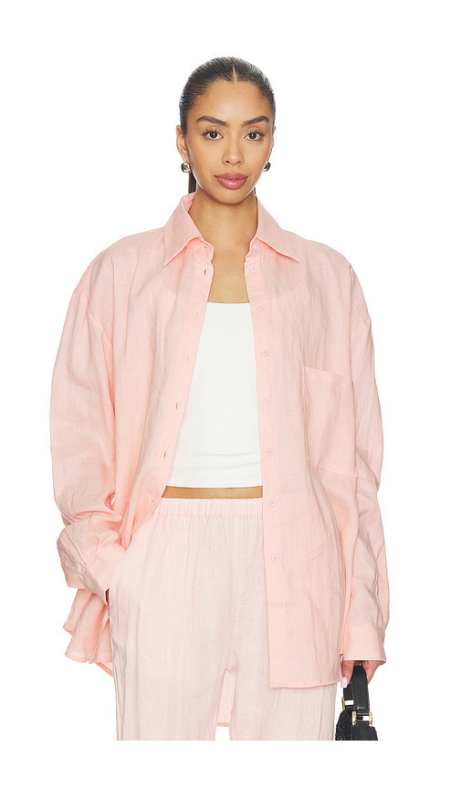 AEXAE Linen Woven Shirt in Pink. Taglia L. Also in XS. | Revolve Clothing (Global)
