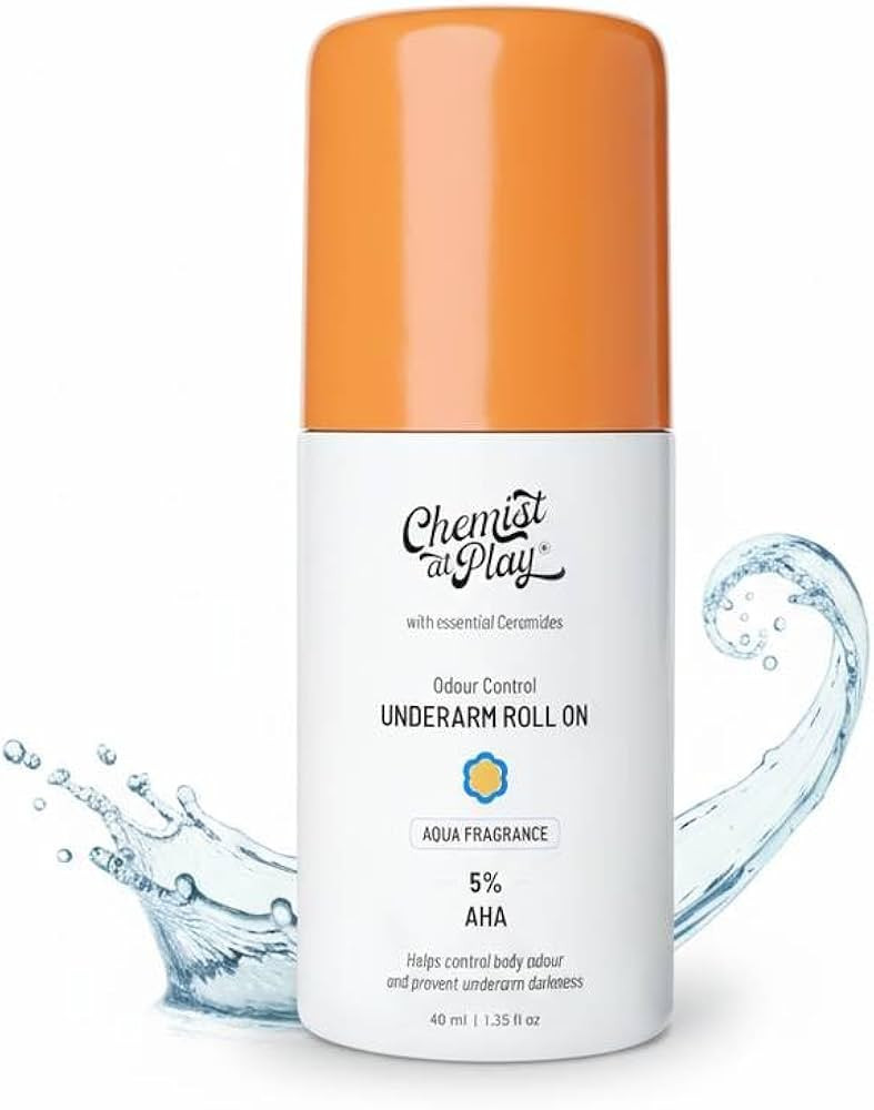 Chemist at Play UnderArm Roll-On with 5% AHA| Lactic & Mandelic Acid|Prevents Odour, Brightens Sk... | Amazon (US)