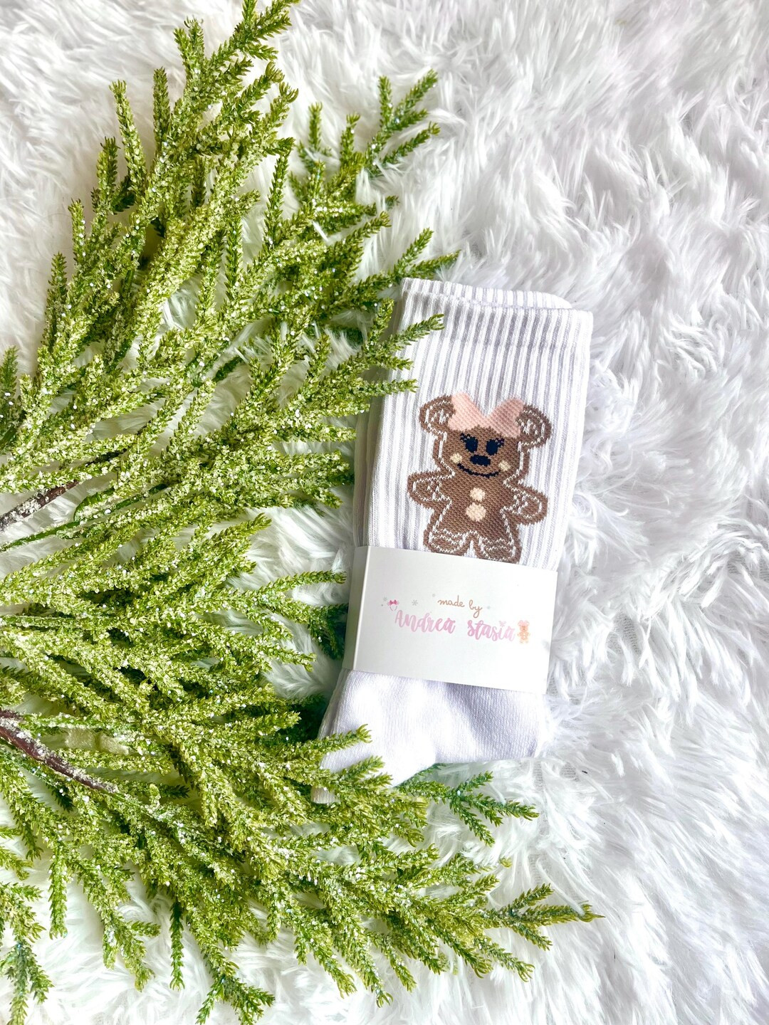 Gingy Holiday Socks - Ready to Ship - Etsy | Etsy (US)