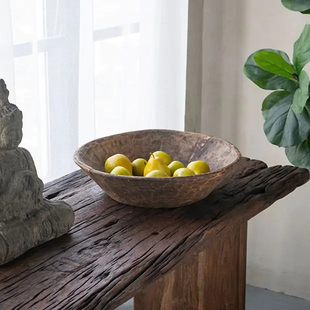 Primitive Farmhouse Antiqued Wooden Bowl | Antique Farm House