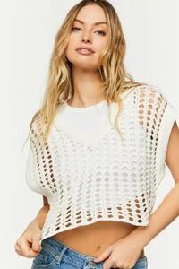 Open-Knit Cropped Sweater Vest | Forever 21 (US)