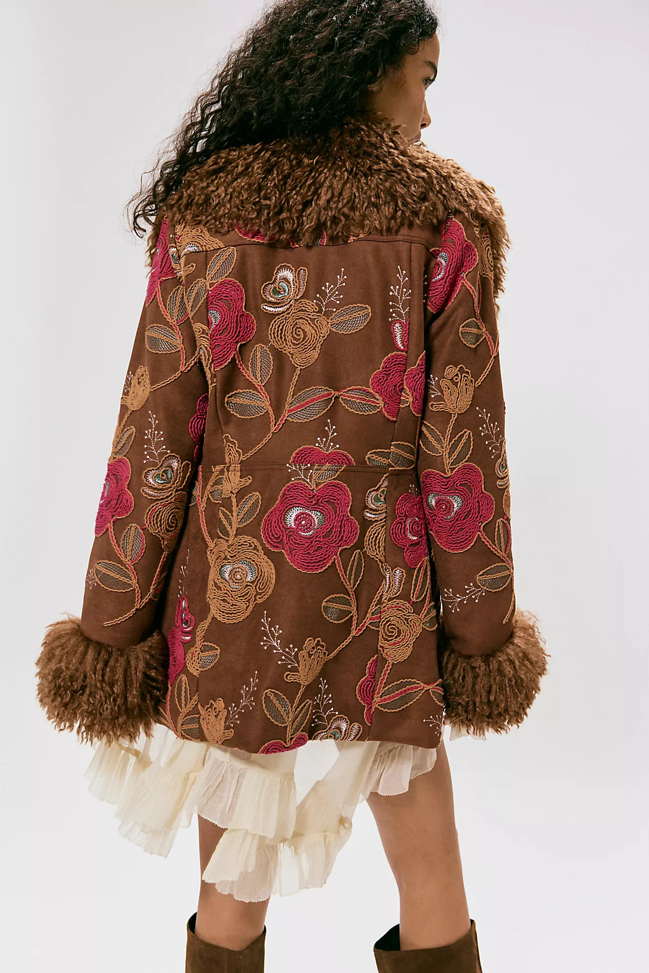 Anna Sui Faux Fur Trim Jacket | Free People (Global - UK&FR Excluded)