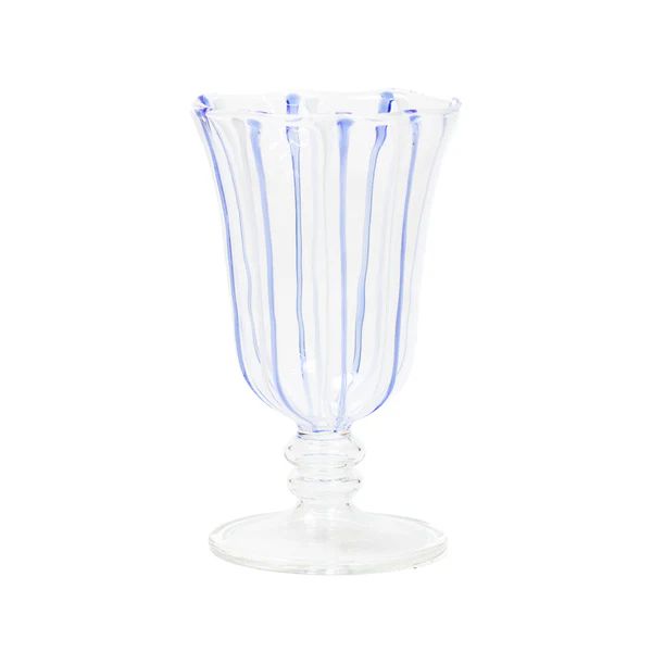 Glass Goblet, Blue x White Stripe | The Avenue