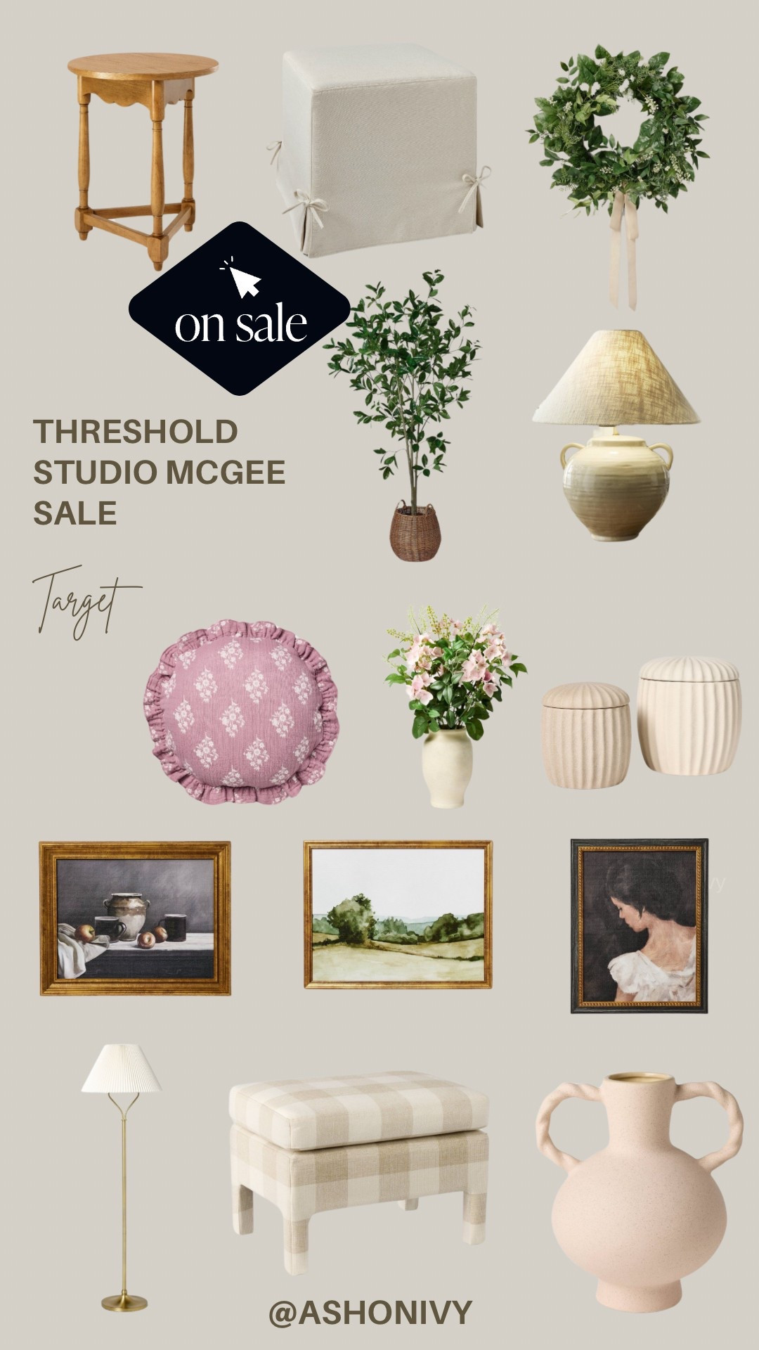 Threshold Studio McGee sale at Target.  Home decor.  Art prints.  Lamp.  Tree.  Throw pillows.  Ottomans.  Side tables.  Flower arrangements.  Living room decor.    Bedroom decor.  Canister.

#LTKSeasonal #LTKHome #LTKSaleAlert