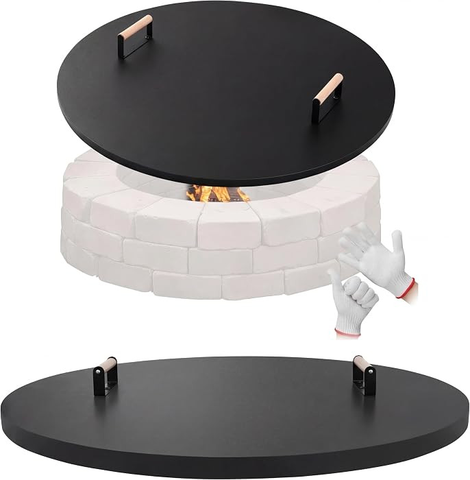 38 Inch Fire Pit Lid Round Fits up to 36", Heavy Duty 1.5 mm Thick Heavy Duty Steel Fire Pit Cove... | Amazon (US)