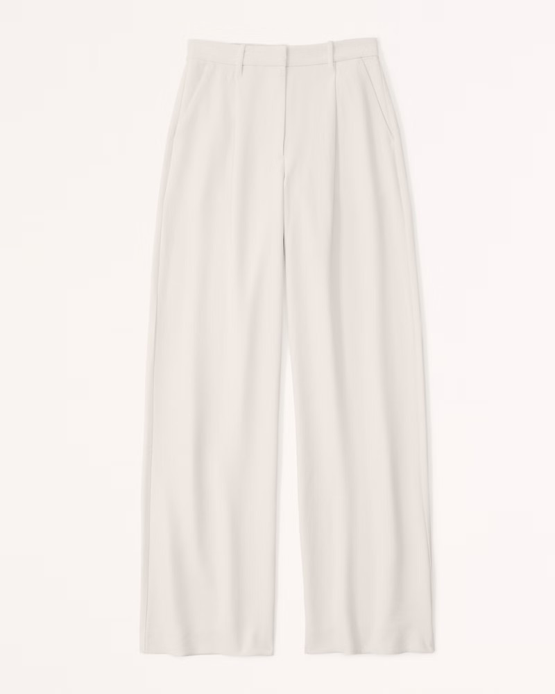 Premium Crepe Tailored Ultra Wide-Leg Pant | Abercrombie & Fitch (US)