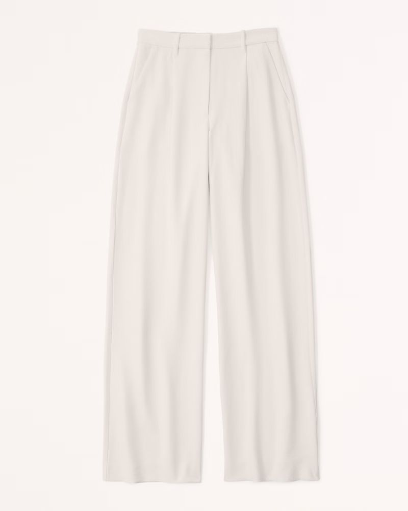 Women's Premium Crepe Tailored Ultra Wide-Leg Pant | Women's Bottoms | Abercrombie.com | Abercrombie & Fitch (UK)